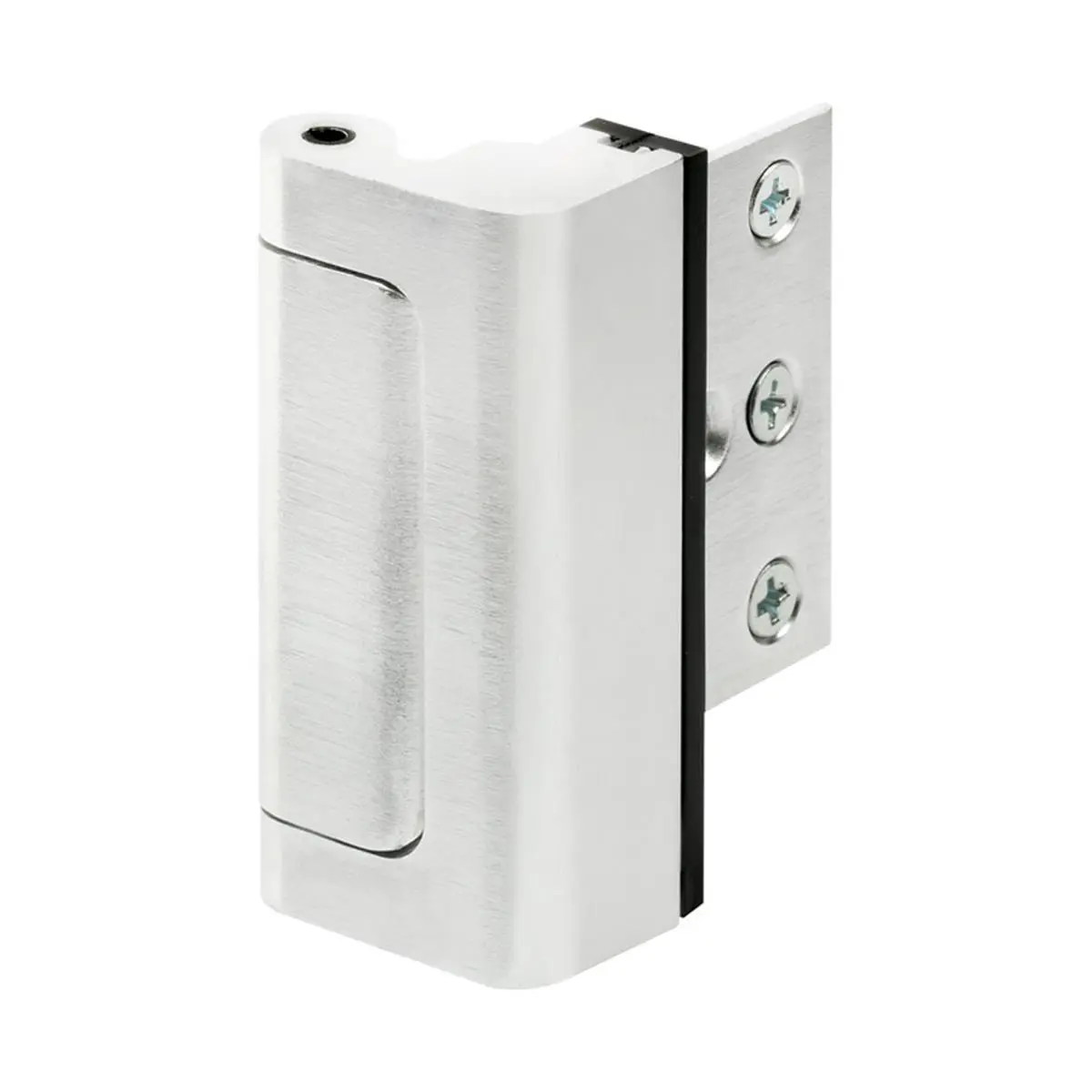 Prime-Line Brushed Chrome Jamb Entry Door Blocker - Metal Bar Jamb Stopper for Door Hardware Applications