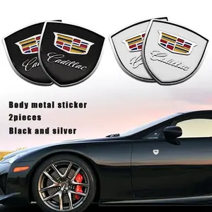 Cadillac Metal Shield Car Emblem Sticker, High-Strength Metal, 3D Embossed, Waterproof Sunproof Scratch and Wear Protection, Luxury Feel