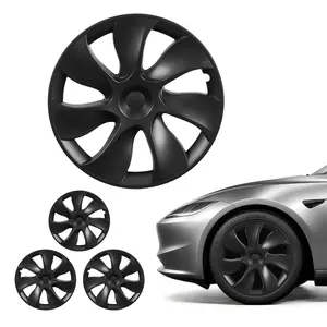 【DealsForYouDays】VEVOR Hubcaps Wheel Covers for 2021-2024 Tesla Model Y, 19 Inch Set of 4 Wheel Rim Cover Hubcaps OEM Style Replacement, R19 Size Snap On Car Hub Caps, Premium 7-Spoke ABS Tire Rim Caps, Matte Black