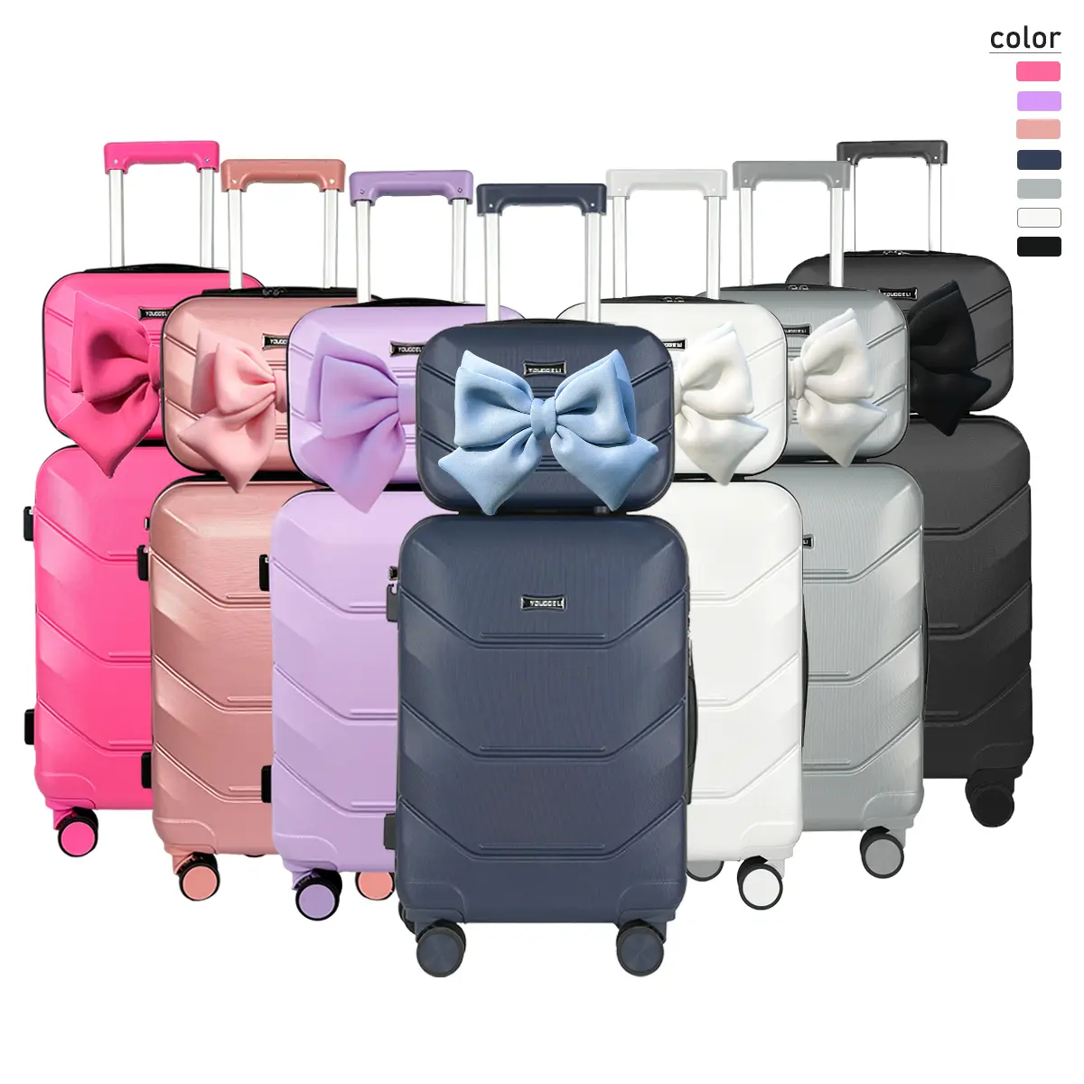 Upgraded Hardside Luggage Sets, 2-Piece Carry-On Luggage (13''+20'') - Lightweight Travel Bags with USB Port, Leakproof Built-In Cup Holder, Hooks, TSA Lock, Swivel Wheels, Anti-Burst Zipper, Phone Holder, No Check-In Needed, Ideal Father’s Day Gift