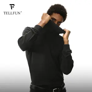 Men’s High Quality Cotton Turtleneck Shirt | Long Sleeve Casual Pullover, Stay Warm & Comfortable Plain Menswear baggy oversized