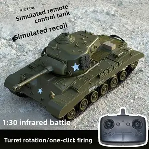 crab tank 1:30, 2.4G simulated remote control tank toy, infrared combat Sherman-Pershing off-road tracked model