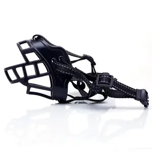 Reflective dog muzzle, upgraded with thickened soft TPE material, anti-bite, anti-barking, anti-escape dog muzzle Adjustable Breathable Rechargeable Livestock Prod Flexible Shaft pet stuff pepper spray dog bugs detector reverse slow feeder shaped harness
