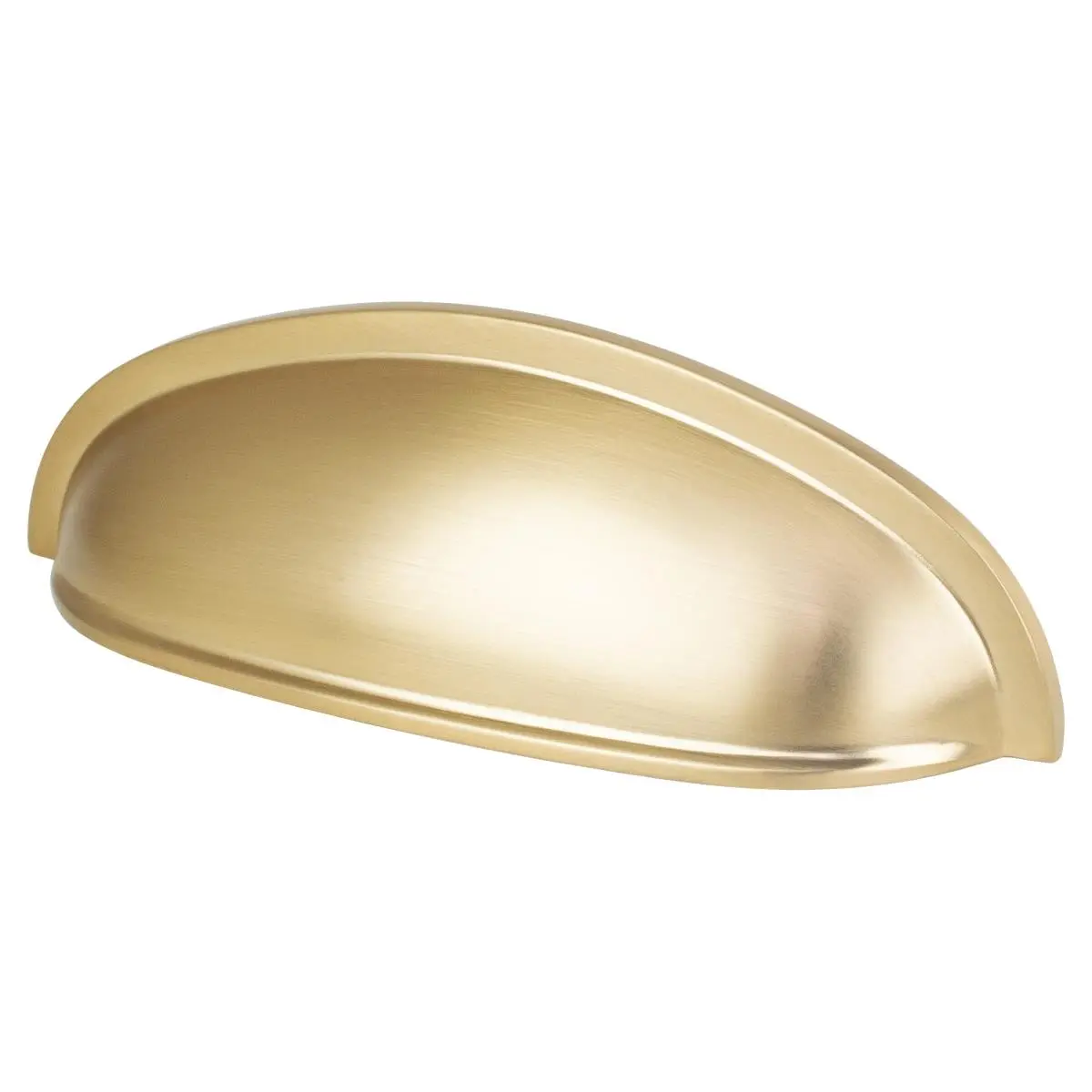 Brushed Gold 3-in Zinc Metal Door Handles, Modern 3 inches Unique Design Cup Pulls for Cabinet Doors, High Quality Luxurious Hardware