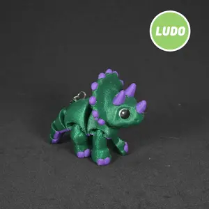 Tipsy Triceratops Articulated Dinosaur Keychain