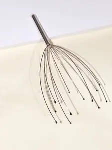 Single silver octopus head octopus massager for natural pain relief in the neck and body, pressure scalp tool for head and neck scalp decompression, octopus massage for relaxation