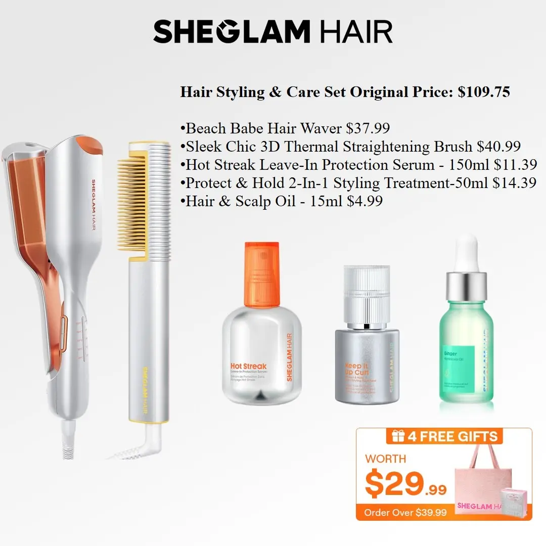 Hair Waver & Straightening Brush Set