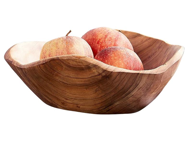 Hand Carved Root Wood Bowl: Rustic Salad, Fruit, or Decorative Bowl (6-8 inch)