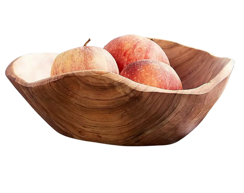 Hand Carved Root Wood Bowl: Rustic Salad, Fruit, or Decorative Bowl (6-8 inch)