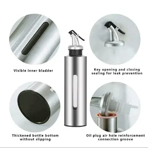 Kitchen Dispenser Set, Clear Plastic, 9.9oz, Oil and Vinegar Dispenser Bottle with Pourers for Easy cooking utensil