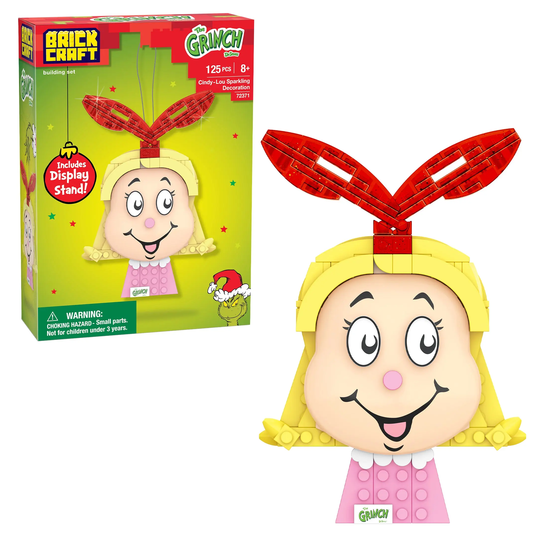 Brickcraft The Grinch Cindy-Lou Who Building Set, 125-Piece Collectible Christmas Decoration for Kids & Adults 8+