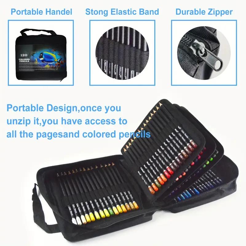 120 Colored Pencils Kit, Oil-Based Soft Core Art Supplies with Zipper Case, Ideal for Sketching and Shading, Professional Drawing Pencil Set