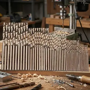M35 Cobalt Steel High-Speed Steel Twist Drill Bit Set, 50-Piece Straight Shank, Industrial Grade for Stainless Steel and Metal Drilling, Anti-Break Hard Drill Bits, High Temperature Resistant, Durable Professional Tools for Machining and Mold Making