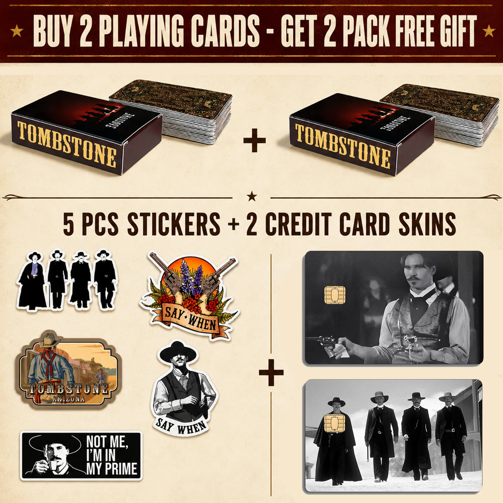 FREE GIFT - 5pcs stickers and 2 credit card skin