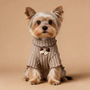 Premium Dog Clothes Dog Shirts for Small Dogs and Medium Dogs,Base Layer Pet Sweater with Bow,Soft Ribbed Polyester Knit Dog Pajamas for All Seasons