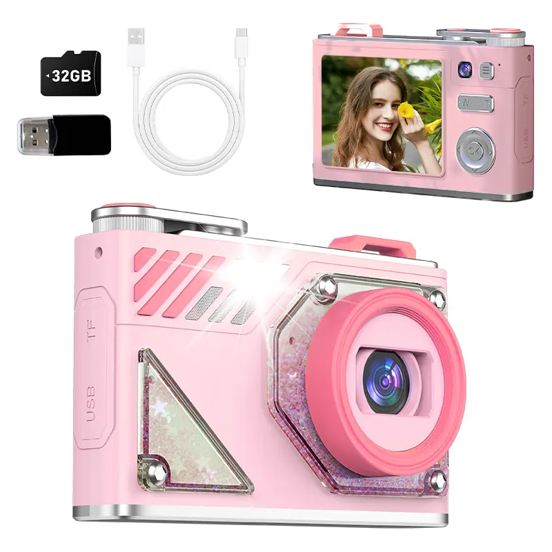 Digital Camera,2.8" Quicksand Camera for Photography with 32GB Card,Portable Compact Point and Shoot Digital Camera for Teens Adult Beginner with 8X Zoom