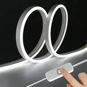 USB Powered Push Button Switch Neon Light, Single Color Soft Light Cuttable Strip, Suitable for Bedroom, Living Room and Other Lighting Decorations, Led Neon Lights