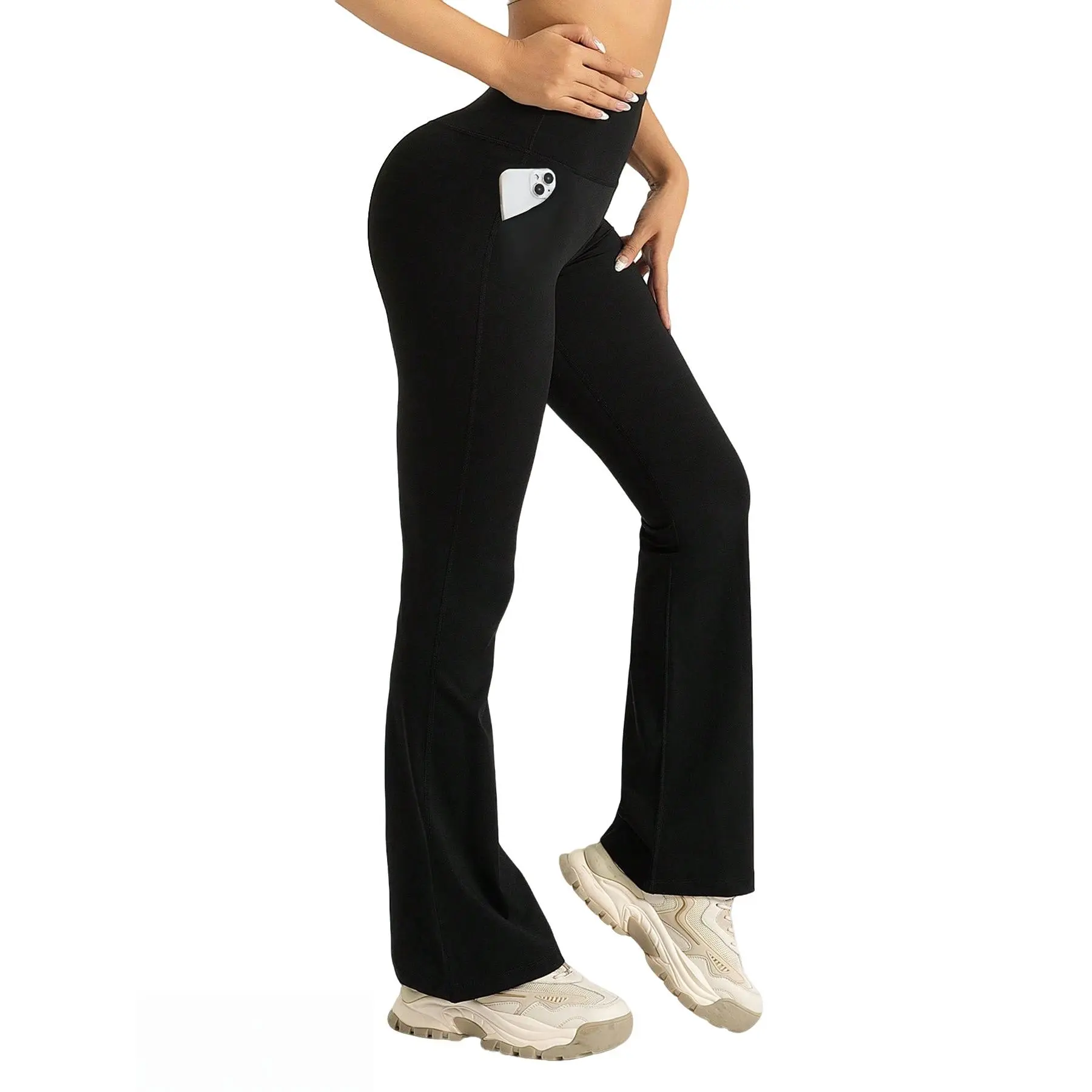 Women's High-Waisted Bootcut Yoga Leggings with Deep Pockets - Tummy Control, 4-Way Stretch Athletic Pants for Gym, Outdoor Hikes - Pants for Women