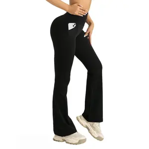 Women's Bootcut Yoga Leggings with Deep Pockets - High-Waist Tummy Control, Four-Way Stretch - Perfect for Gym Workouts, Dance Practices & Outdoor Hikes