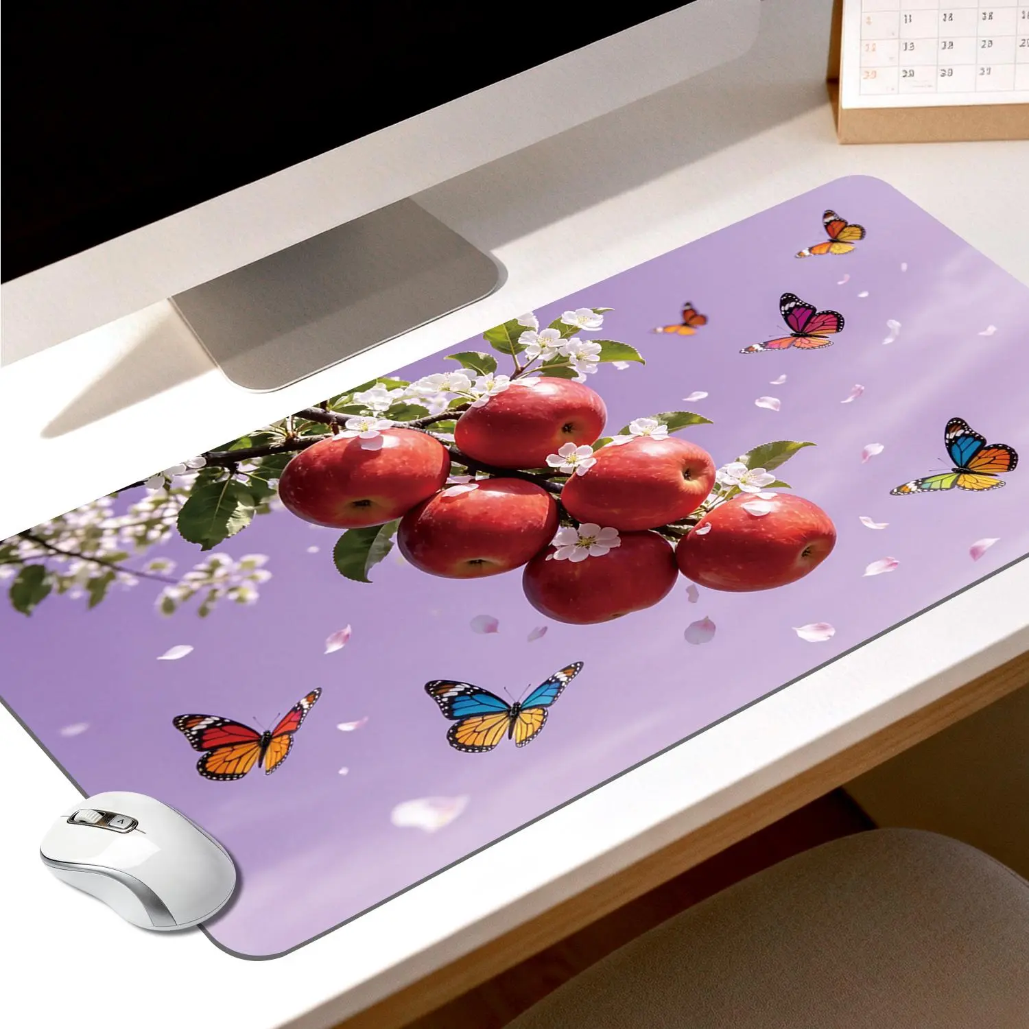 LIVEKEY Pink Fantasy Butterfly Gaming Mouse Pad (80x40cm) - Durable and Stable, Non-Slip Rubber Base, Stitched Edge, Multi-Use Desk Mat for Gaming, Working, Aesthetic Office Computer Accessory, Pink Fantasy Butterfly Gaming Mousepad