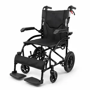 Lightweight Folding Wheelchair with Flip-Up Armrests & Leg Rests for Easy Transfer, Aluminum Transport Wheelchair with Auto-Lock Brakes & 12" Rear Wheels, Compact Foldable Travel Wheel Chair for Adults Seniors
