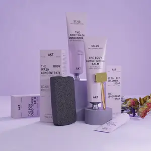 The Ensemble by AKT London - Full Body Care Gift Set - Natural Deodorant Balm, Body Wash, Body Conditioning Balm, Konjac Sponge & Applicator - Aluminium Free - Vegan - Plastic Free