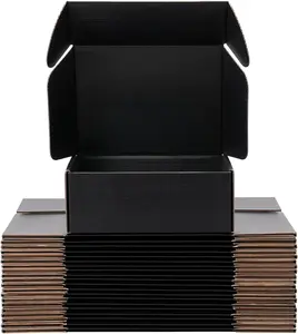 12x9x4 Inches Small Black Corrugated Cardboard Shipping Boxes (20-Pack) - Recyclable Sturdy Boxes for Mailing, Packing, Small Business & Gift Packaging