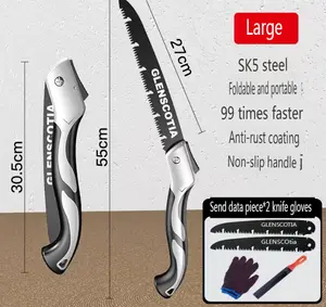 5-piece set,large folding hand saw, alloy steel, fast cutting, labor saving, portable mini saw, suitable for home decoration, gardening, woodworking camping