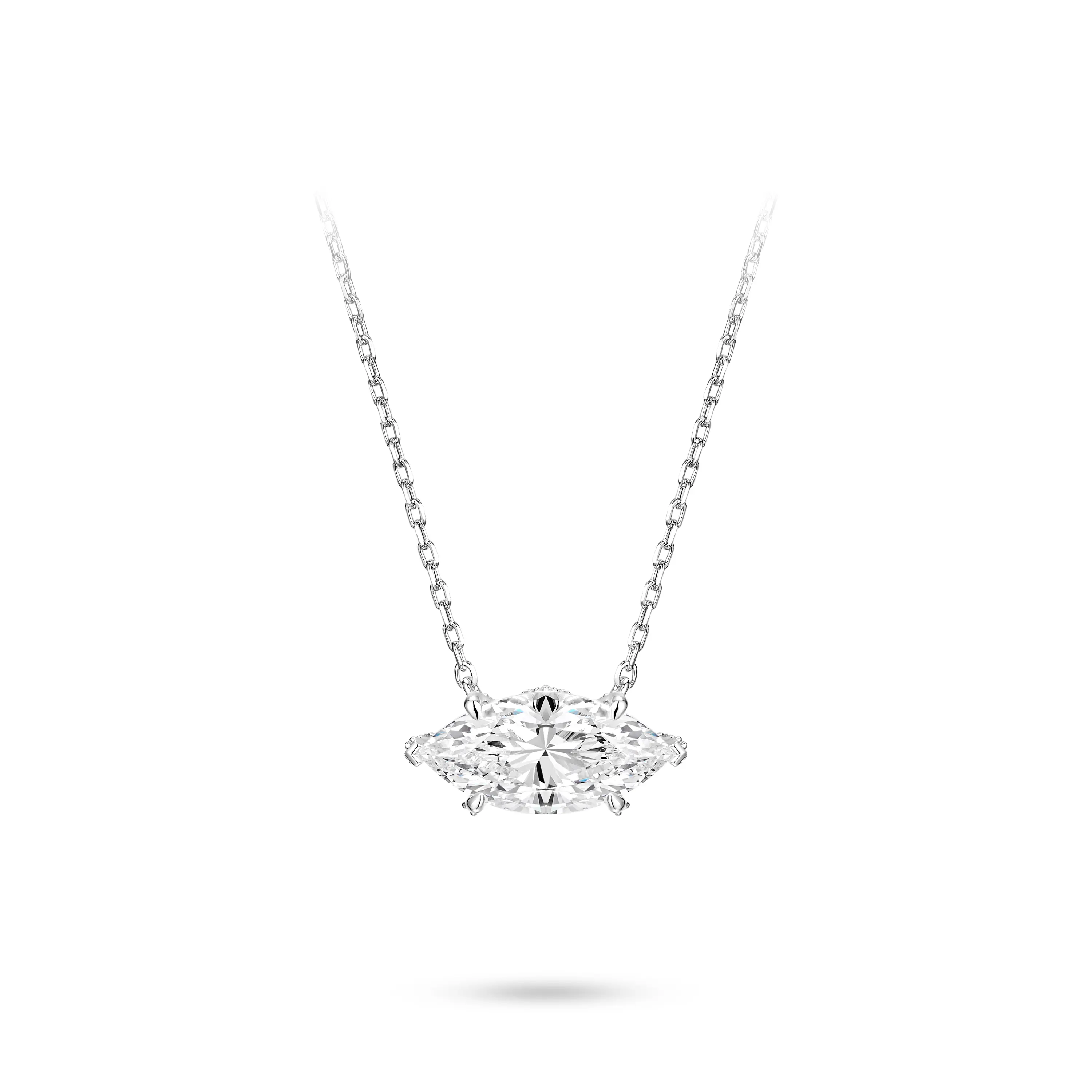 VAMERAY #3254 12 Carat Horizontal Marquise Cut Solitaire Pendant Necklace