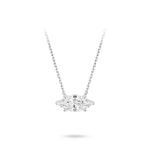 VAMERAY #3254 12 Carat Horizontal Marquise Cut Solitaire Pendant Necklace