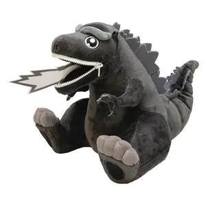 Godzilla 9 Inch Zippermouth Plush | Black and White Godzilla Godzilla 9 Inch Zippermouth Plush | Black and White Godzilla