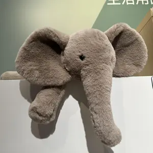 Super Soft Grey Elephant Plush Toys Cute Stuffed Flappy Ears Long Plush Elephant Animals Plushy Hugging Pillow Xmas Gift