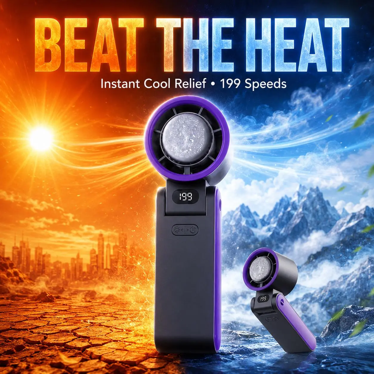 Portable fan Handheld High Speed Fan 199 Adjustable Levels Foldable for Summer Travel Vacation Essentials& Outdoor Activities cool fan