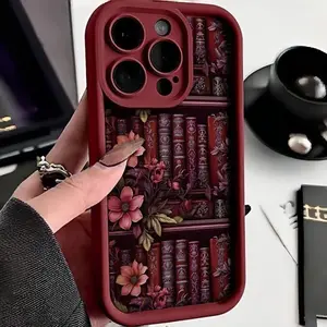 Vintage Bookshelf Design Phone Case, Casing, Shockproof Ultra-Thin Protective Cover, Full Protection for iPhone 17/16/15/14/13/12/11/plus/pro Max, Phone Accessories
