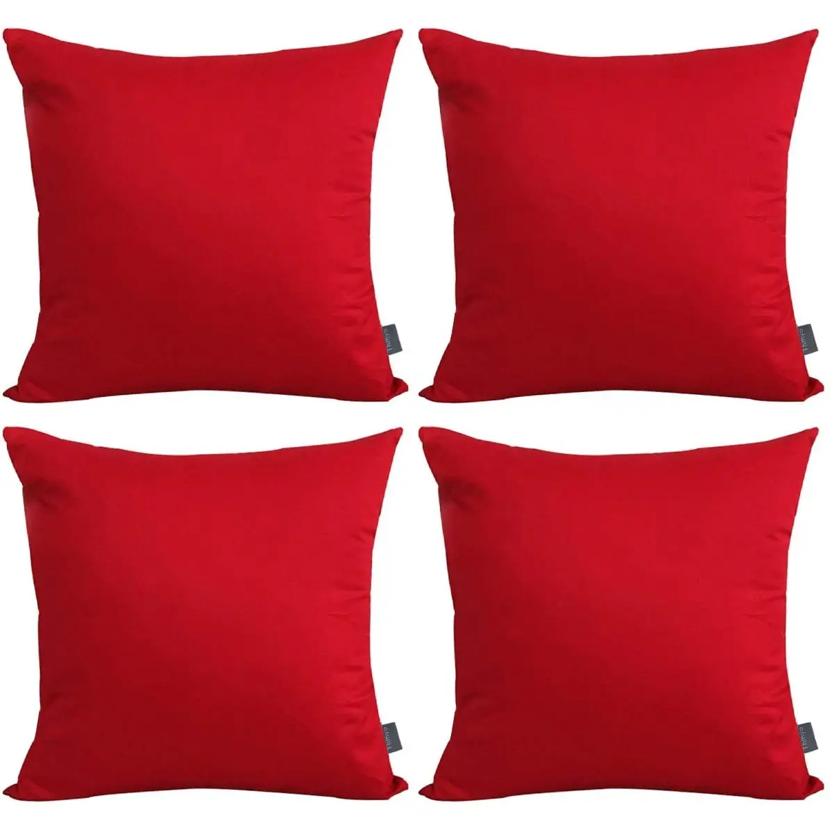 Thmyo 4-Pack 100% Cotton Comfortable Solid Decorative Throw Pillow Case Square Cushion Cover Pillowcase Sublimation Blank Christmas DIY Throw Pillow Covers for Couch Sofa(18X18 Inch/ 45X45Cm,Red) Thmyo