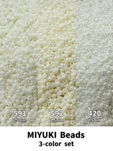 Miyuki Beads 591/592/420, 3 Sets, 1.5mm/0.059inch, 15g Total, DIY Jewelry Making, Bracelets, Necklaces, Earrings Materials