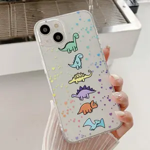 Dinosaur Pattern Phone Case, 1 Count Anti-drop Cellphone Protective Case, Total Protective Shockproof Phone Cover for iPhone 11 12 13 14 15 16 Series, Protector, Transparent, Protection
