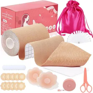 Boob Tape Kit, Breast Lift Tape for Large Breasts, Invisible Boobtape for A-G Cup(Beige,4 in)