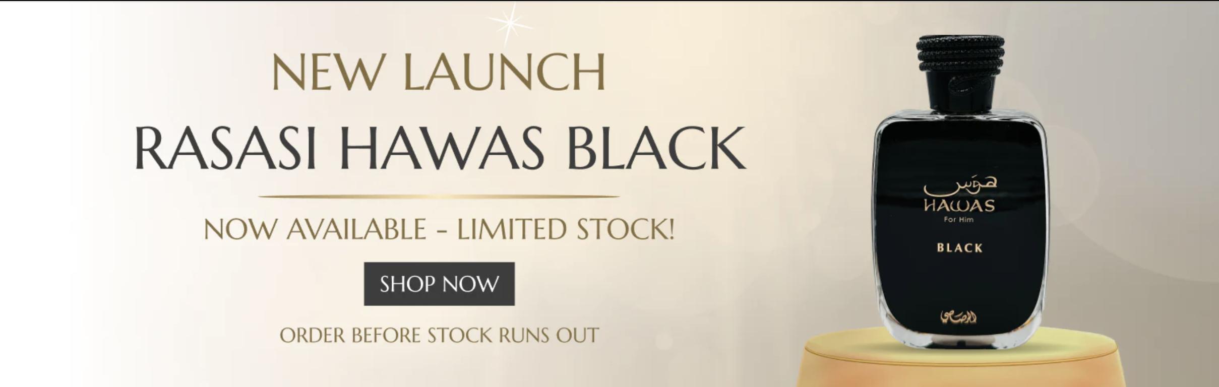 Rasasi Hawas Black Eau De Parfum Spray for Men 3.4 Oz