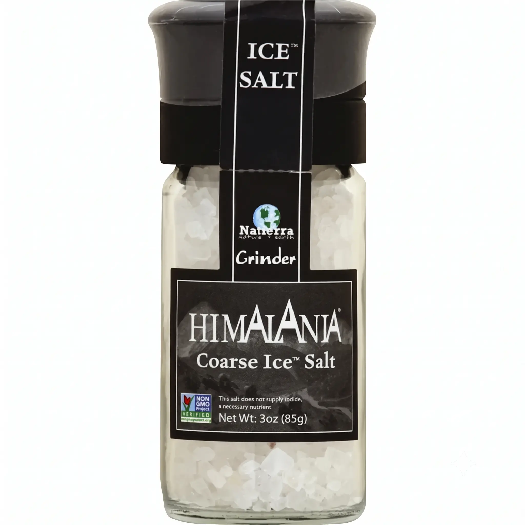 Natierra Himalania® Coarse Himalayan Ice Salt Glass Grinder – 3 oz