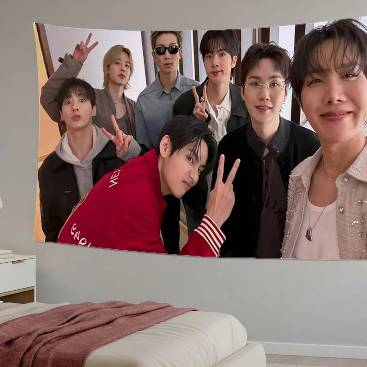 Arirang World Tour Wall Flag Tapestry, Kpop Tour Wall Banner Merch & Gift 2026| Bantan Boys | Personalized Wall Art | Polyester Fabric |