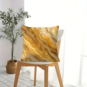 Luxury Gold Foil Marble Pattern Skin-Friendly Pillow Cover Modern Minimalist Style Suitable for Home Bedroom Living Room Sofa Office Adults All Season Throw Pillow Cover with Filling