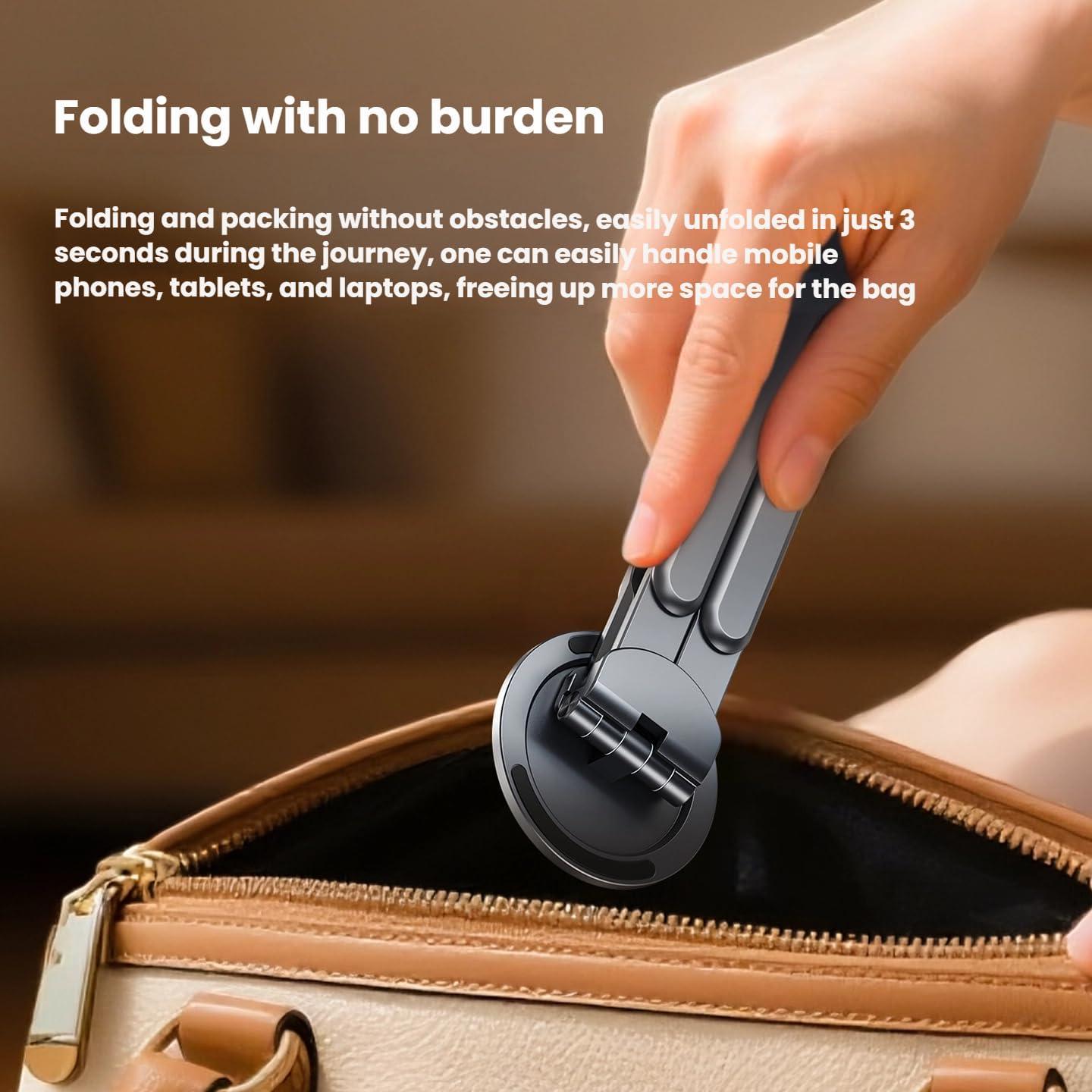 3-in-1 Multifunctional Stand for Mobile Phone Tablet Laptop, New Aluminum Alloy Foldable Portable Travel Stand,Powerful Magnetic Suction,Suitable for Travel, Office Tripod Smartphone Cellphone Folding