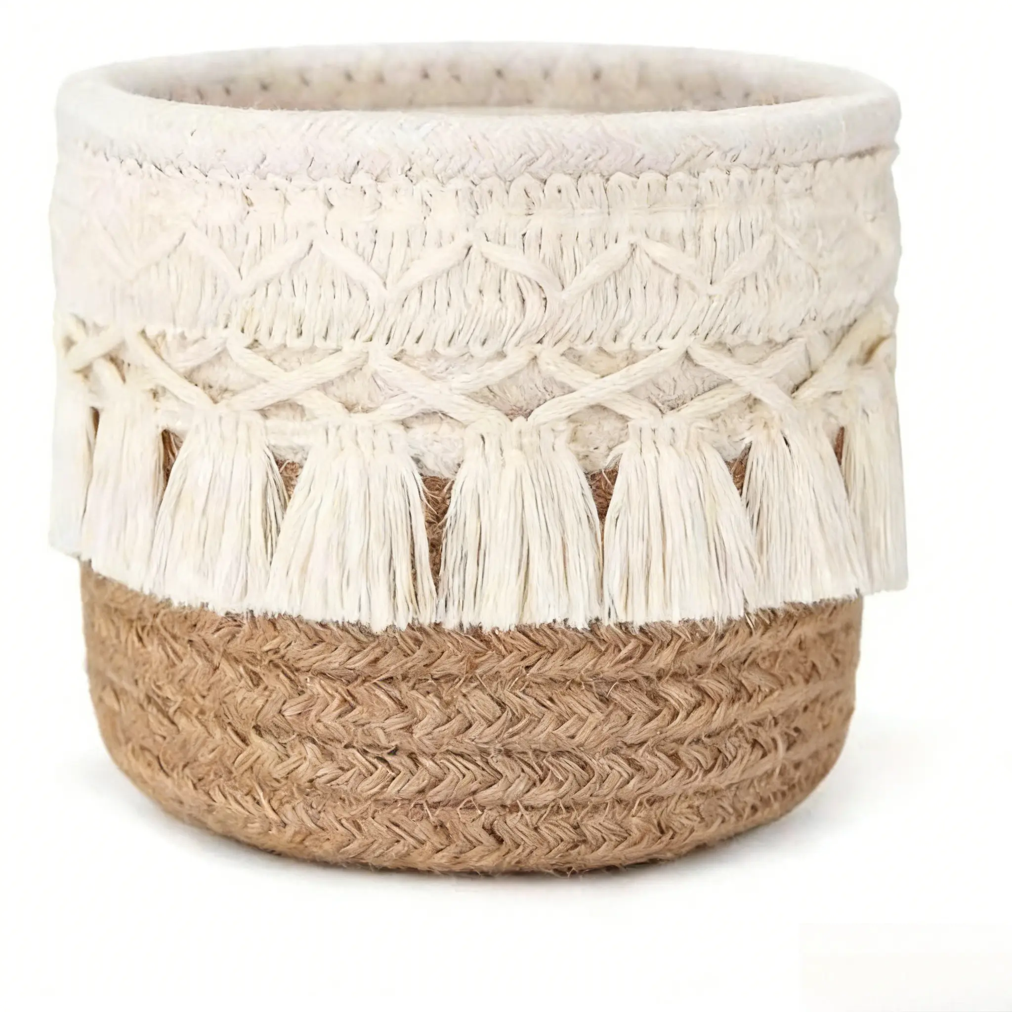 Boho Cotton Lightweight Decorative Storage Basket, Makeup Brush Organizer for Pen Pencil Holder Container, Mother's Day Gift