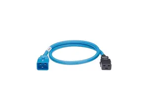 Panduit SmartZone Standard Dual-Locking Power Cord - Power IEC 320 EN 60320 C20 - Male Left Gender - Power IEC 320 EN 60320 C19 - Female Right Gender - 8feet - Blue - 10 pack (LPCB09-X)