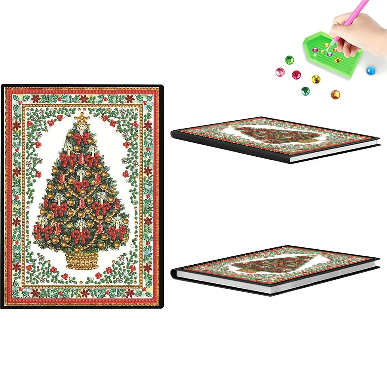 5D DIY Special Shaped Animal No-Lines Rhinestone Art Notebook Kit, 50-Page Crystal Hand Craft Notepad Sketchbook with User-Friendly Design, Classic Style for Office, Christmas & Personalized Gifts