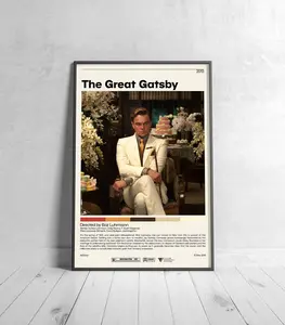The Great Gatsby Poster | Baz Luhrmann, Minimalist Movie Poster, Vintage Retro Art Print, Custom Poster, Wall Art Print, Home Decor