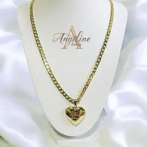 Cadena cubana  corazón size 24 inch 6mm Laminado 14k capas Oro Real Alta Calidad Uso Diario