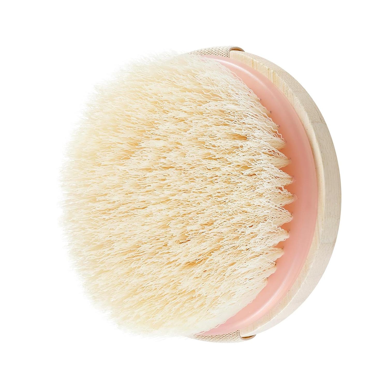 Dry Brush with Soft Bristles, Wooden Handle Brush for Shower & Bath, Daily Use Self Care Tool, 1 Count