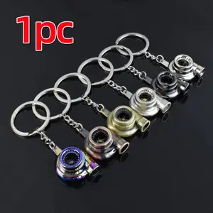 Car Modification Turbocharger Metal Keychain, Lightweight Keychain, Creative Gift with Blower Tube Keyring, Unique Design for Auto Enthusiasts